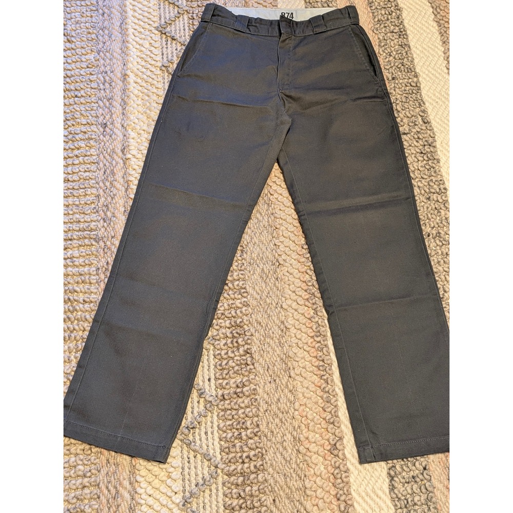 Dickies 874 Original Fit Work Pants Charcoal Grey Mens 30x32 Straight Leg Icons - Picture 2 of 10